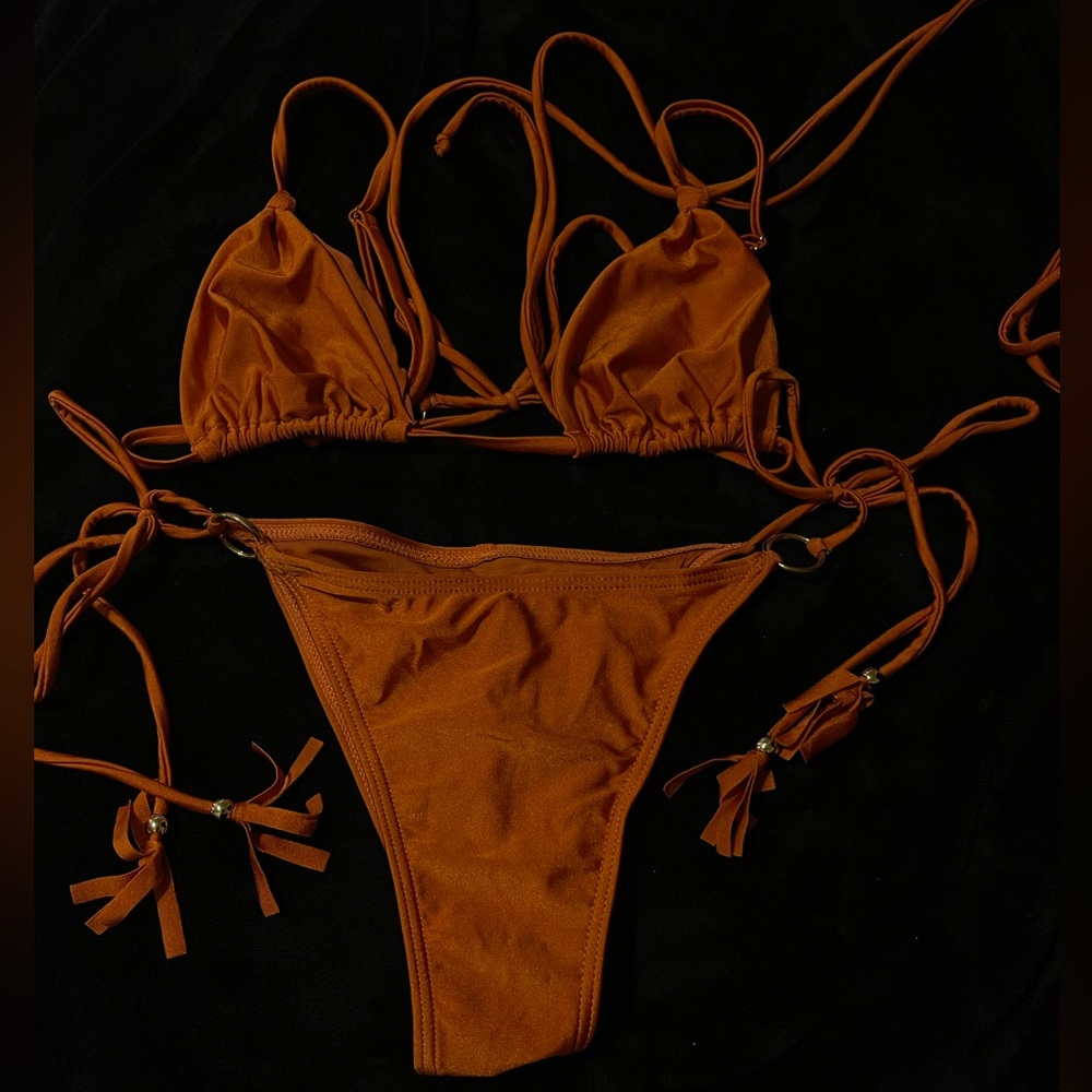 Orange shiny bikini
